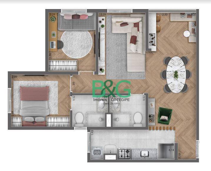Apartamento em Maranhão, São Paulo/SP de 58m² 3 quartos à venda por R$ 479.102,00