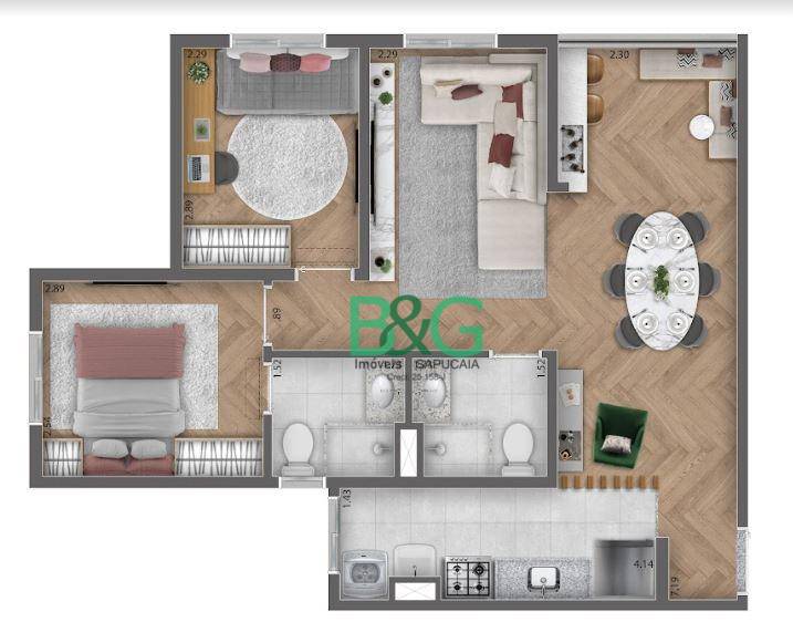 Apartamento em Maranhão, São Paulo/SP de 58m² 3 quartos à venda por R$ 478.602,00