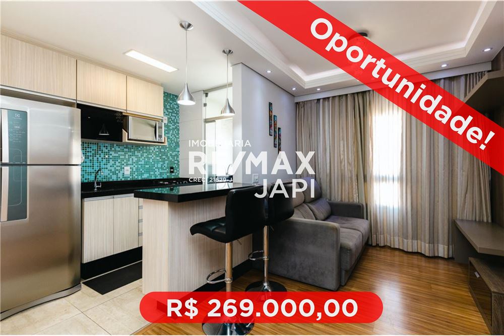 Apartamento em Cidade Nova, Jundiaí/SP de 52m² 2 quartos à venda por R$ 268.000,00