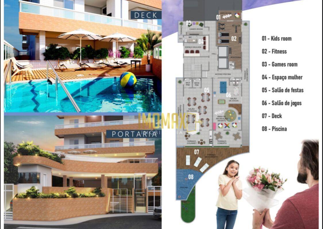 Apartamento em Vila Guilhermina, Praia Grande/SP de 76m² 2 quartos à venda por R$ 484.228,00