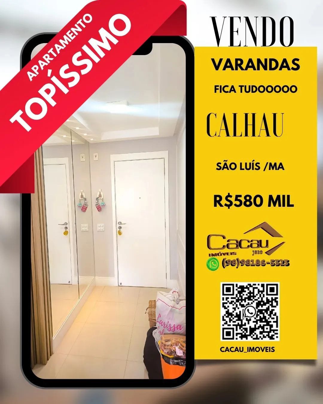 Apartamento em Calhau, São Luís/MA de 74m² 3 quartos à venda por R$ 579.000,00