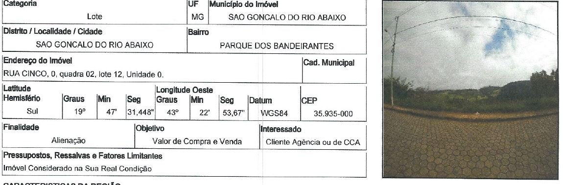 Terreno em Parque Dos Bandeiran, Sao Goncalo Do Rio Abaixo/MG de 240m² 1 quartos à venda por R$ 30.249,00