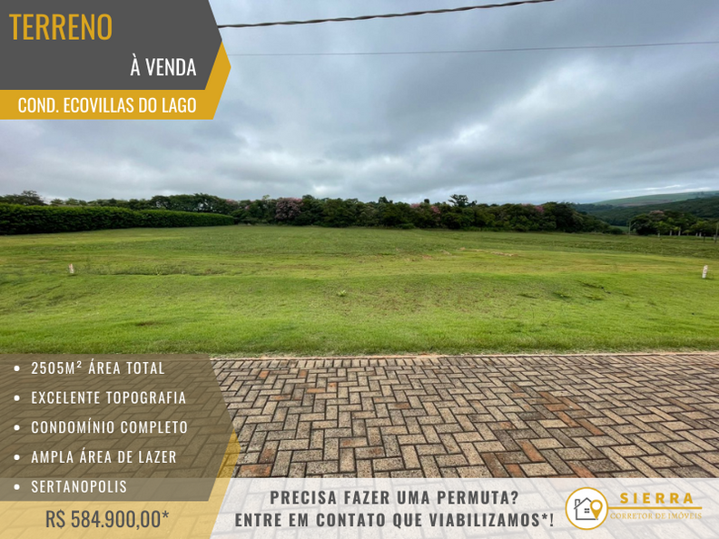 Terreno em Condomínio Ecovillas Do Lago, Sertanópolis/PR de 10m² à venda por R$ 583.900,00