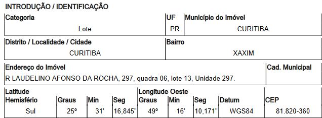 Terreno em Xaxim, Curitiba/PR de 1170m² 1 quartos à venda por R$ 939.001,00