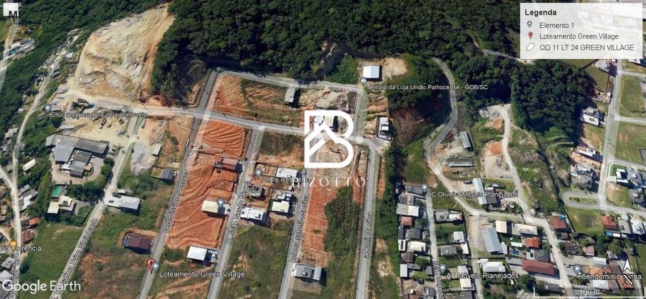 Terreno em São Sebastião, Palhoça/SC de 397m² à venda por R$ 384.000,00