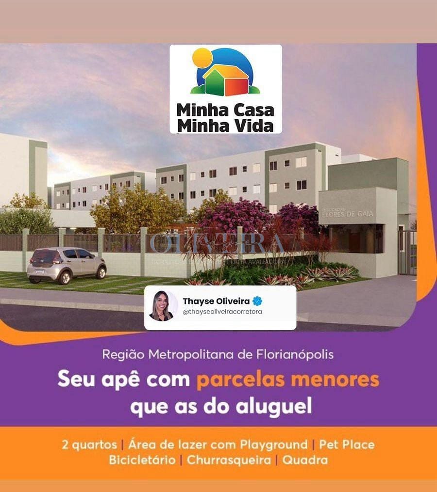 Apartamento em Ponte do Imaruim, Palhoça/SC de 45m² 2 quartos à venda por R$ 195.000,00