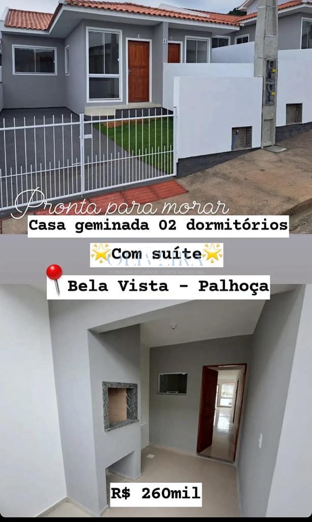 Casa em Sertão do Maruim, São José/SC de 58m² 3 quartos à venda por R$ 259.000,00