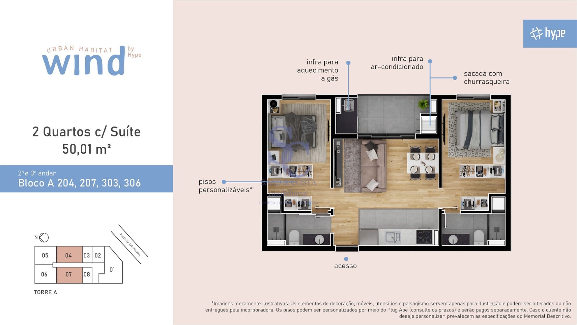 Apartamento em Santa Felicidade, Curitiba/PR de 55m² 2 quartos à venda por R$ 432.900,00