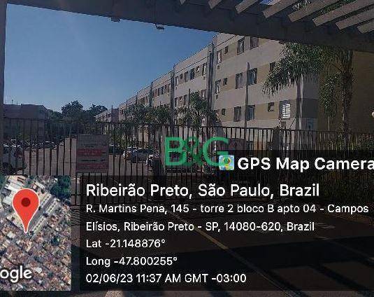 Apartamento em Campos Elíseos, Ribeirão Preto/SP de 42m² 2 quartos à venda por R$ 142.521,14