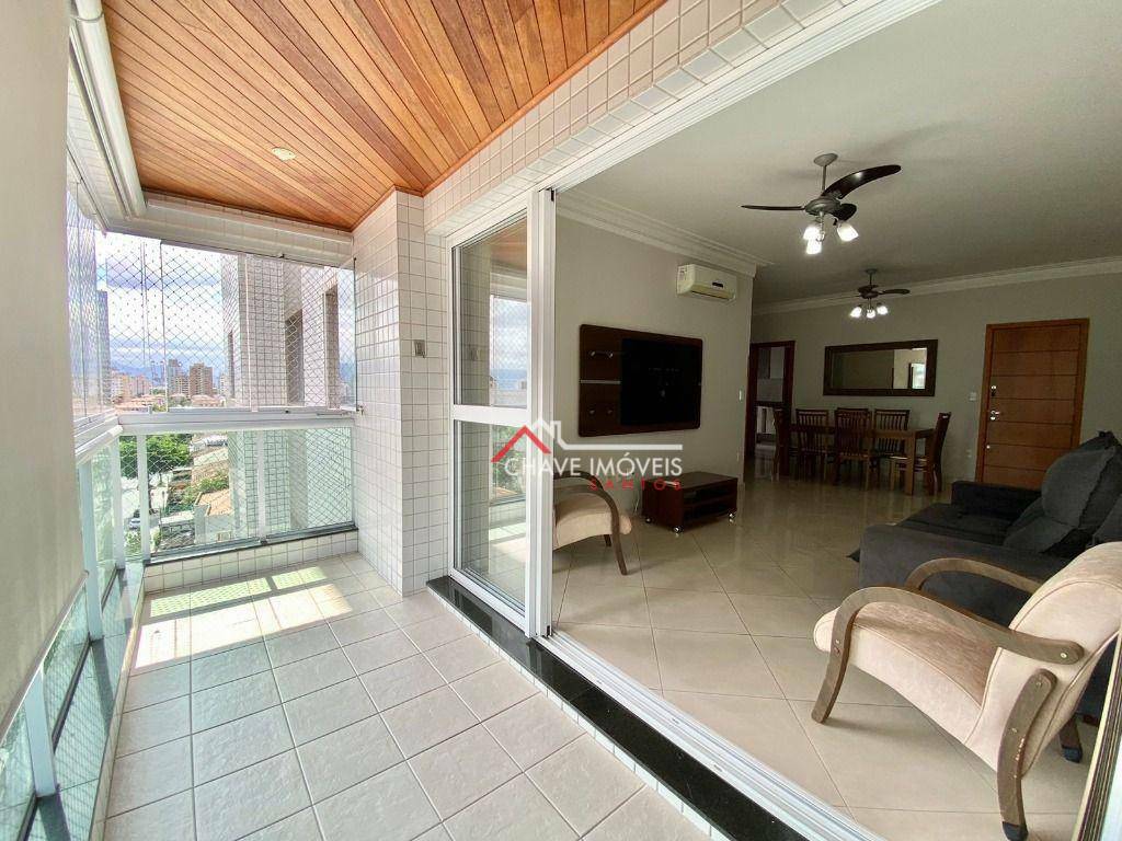 Apartamento em Aparecida, Santos/SP de 118m² 3 quartos para locação R$ 9.000,00/mes