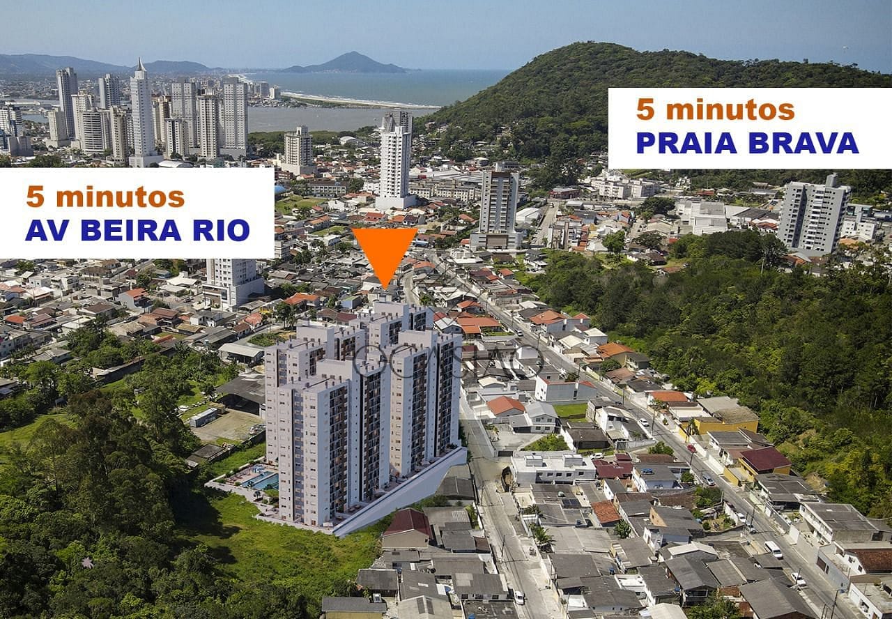 Apartamento em Fazenda, Itajaí/SC de 62m² 2 quartos à venda por R$ 589.000,00