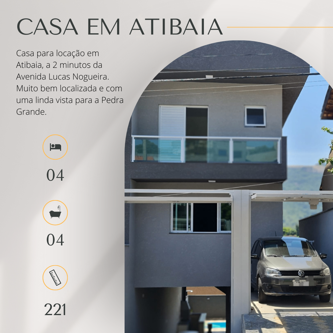 Casa em Jardim Maristela, Atibaia/SP de 221m² 4 quartos para locação R$ 4.900,00/mes