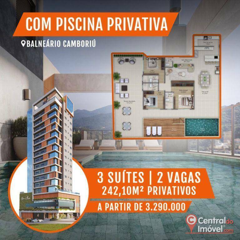 Apartamento em Pioneiros, Balneário Camboriú/SC de 287m² 3 quartos à venda por R$ 3.289.000,00