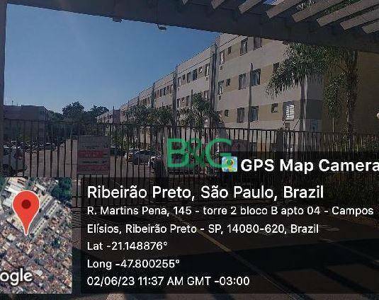 Apartamento em Campos Elíseos, Ribeirão Preto/SP de 42m² 2 quartos à venda por R$ 125.000,00